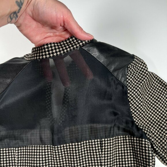 Jonathan Simkhai Houndstooth Corduroy Mini Dress Zipper Mesh Panels Black XS - Picture 14 of 16